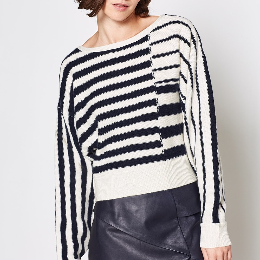 JOIE Maridel Striped Long Sleeved Sweater XS NWT